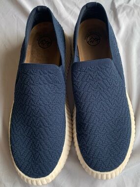 White Mountain Men's 10M Navy Knit‎ Slip-On Loafers
